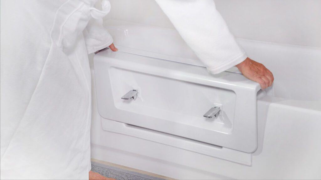 remove tub cap to take a shower